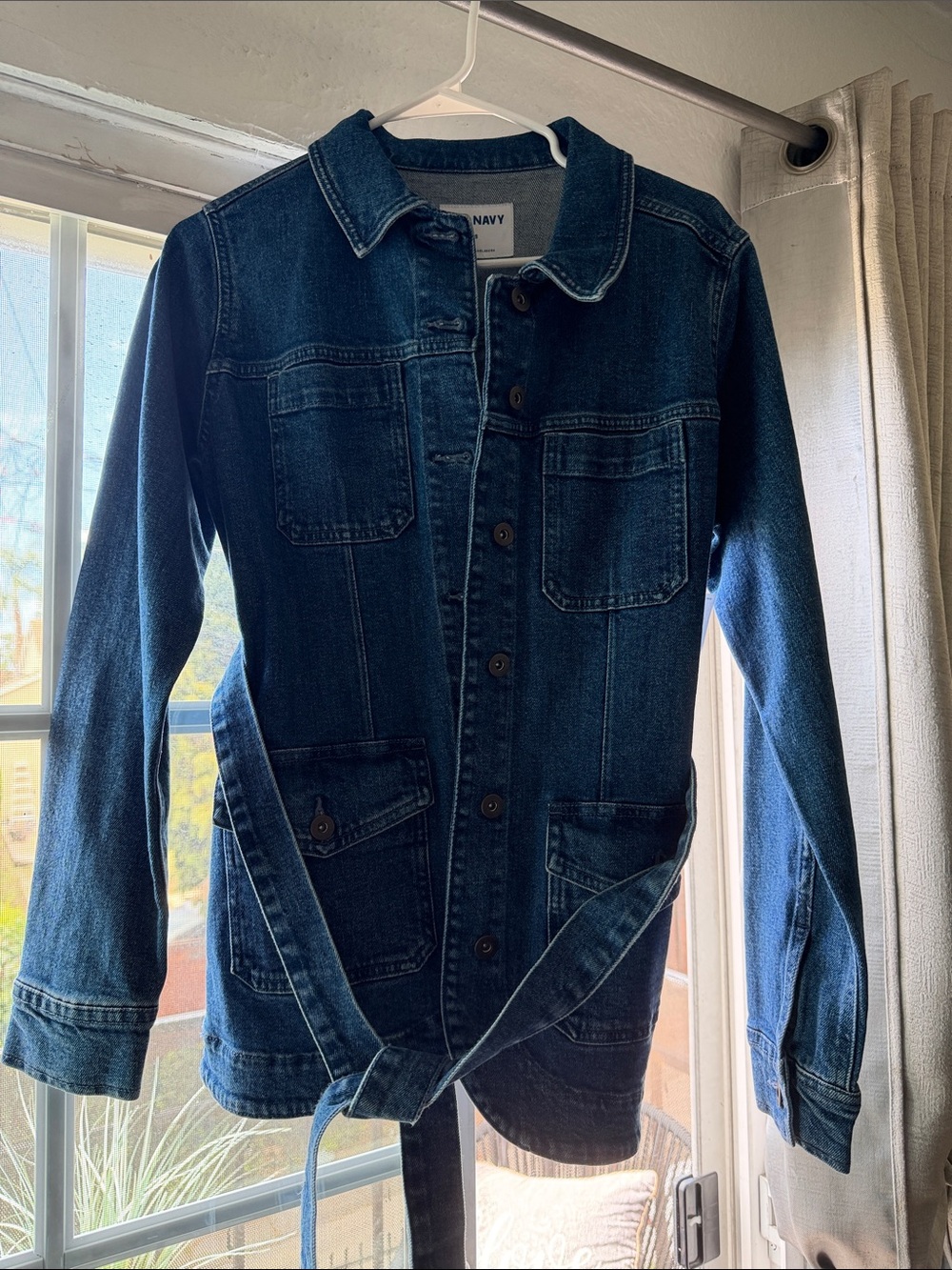 Old Navy Blue Denim Jacket with Waist Tie